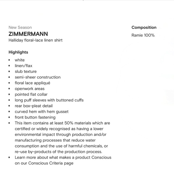 Zimmermann Halliday Lace Flower Shirt Small size 1 - Picture 6 of 16